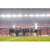 Vancouver Rise FC celebrate the 2025 Northern Super League championship