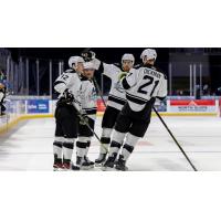 Wichita Thunder gather after a goal