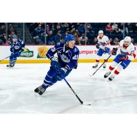 Syracuse Crunch defenseman Maxim Groshev vs. the Laval Rocket