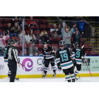 Kelowna Rockets celebrate a goal