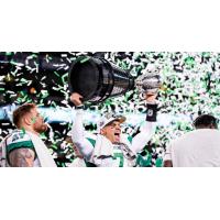Saskatchewan Roughriders celebrate their Grey Cup victory