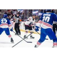Adirondack Thunder forward Tag Bertuzzi looks to pass vs. the Trois-Rivieres Lions