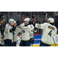 Springfield Thunderbirds congratulate Chris Wagner (center)