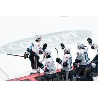 Kelowna Rockets left wing Dawson Gerwing along the bench