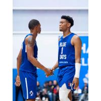 Delaware Blue Coats guard Jaylen Martin (right) and forward Malcolm Hill