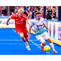 St. Louis Ambush get to the ball vs. the Kansas City Comets