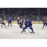 Syracuse Crunch defenseman Maxim Groshev vs. the Cleveland Monsters