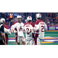 Oshawa FireWolves gather following a Tye Kurtz goal