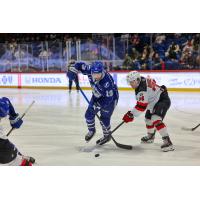 Syracuse Crunch forward Brendan Furry vs. the Utica Comets