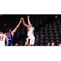 Cleveland Charge guard Killian Hayes follows through on his shot against the Motor City Cruise