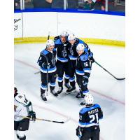 Atlanta Gladiators gather after a goal