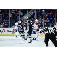Vancouver Giants centre Brett Olson vs. the Spokane Chiefs