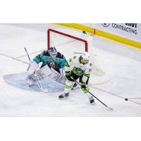 Atlanta Gladiators defend the goal against the Savannah Ghost Pirates