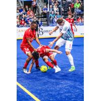 St. Louis Ambush forward Robert Kristo (right) vs. the Kansas City Comets