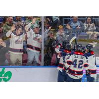 Saginaw Spirit celebrate a goal