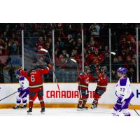 Ottawa Charge celebrate a goal against the Minnesota Frost