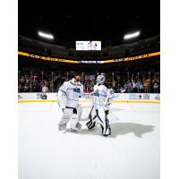 Atlanta Gladiators' Zach Yoder and T.J. Semptimphelter on game night