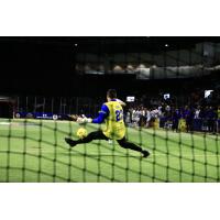 San Diego Sockers goalkeeper Boris Pardo makes a save against the Tacoma Stars