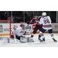 Peterborough Petes right wing Brett Hammond vs. the Oshawa Generals