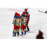 Allen Americans' Harrison Blaisdell, Sam Sedley, Brayden Watts, and Troy Murray on game night