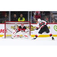 Belleville Senators right wing Arthur Kaliyev vs. the Utica Comets