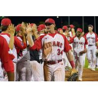 Ottawa Titans exchange high fives following a win