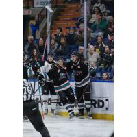 Kelowna Rockets celebrate a goal