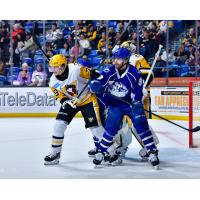 Syracuse Crunch left wing Wojciech Stachowiak vs. the Wilkes-Barre/Scranton Penguins