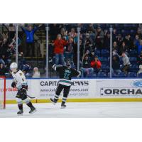 Kelowna Rockets centre Tij Iginla celebrates one of his goals