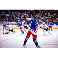 Kitchener Rangers left wing Christian Humphreys rips a shot