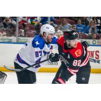 Wichita Thunder's Nolan Kneen and Rapid City Rush's Brett Davis on game night