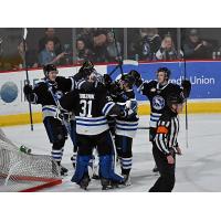 Wenatchee Wild's Tobias Tvrznik celebrates win with team