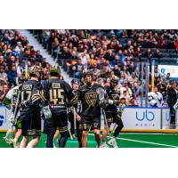 Vancouver Warriors' Curtis Dickson, Keegan Bal, and Adam Charalambides on game night