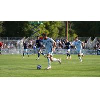 Chicago Fire FC with possession against LA Galaxy at the Coachella Valley Invitational