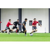 Jorge Garcia of Pittsburgh Riverhounds SC dribbling toward goal
