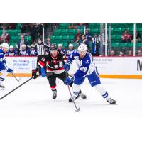 Syracuse Crunch defenseman Jarred Tinordi vs. the Belleville Senators