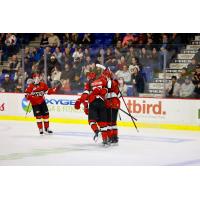 Team West celebrates at the 2026 WHL Prospects Game