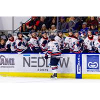 Kitchener Rangers' Dylan Edwards congratulated by team