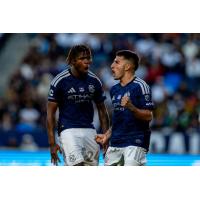 New York City FC midfielder Nicolás Fernández Mercau (right) and defender Tayvon Gray