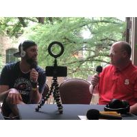 Fran Stuchbury (right) discusses the XFL with MarkCast host Reid Johnson