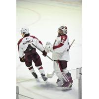 Peterborough Petes defenceman Calum Hartnell and goaltender Easton Rye