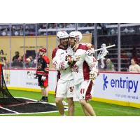 Oshawa Firewolves forwards Dyson Williams (left) and Taggart Clark