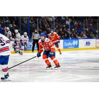 Syracuse Crunch left wing Jakob Pelletier vs. the Rochester Americans