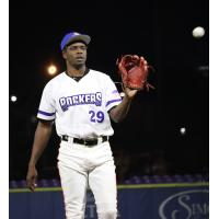 Pitcher Huascar Brazoban with the High Point Rockers in 2021