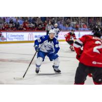 Syracuse Crunch left wing Nick Abruzzese vs. the Utica Comets