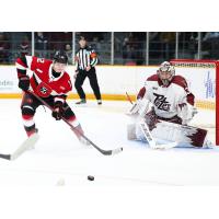 Peterborough Petes goaltender Easton Rye vs. the Ottawa 67's