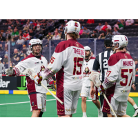 Oshawa FireWolves forward Dawson Theede receives congratulations