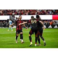 Atlanta United react after a goal against the Philadelphia Union