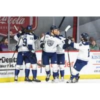Worcester Railers celebrate a goal