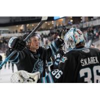 San Jose Barracuda congratulate goaltender Jakub Skarek